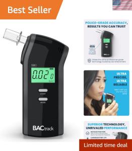 Compact Black Breathalyzer - Easy to Use