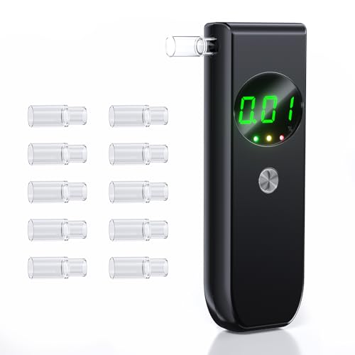 High-Accuracy Portable Alcohol Tester with LCD Display (Black)