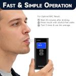Portable Breathalyzer with 15 Mouthpieces and Bag