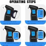 Portable Breathalyzer with LCD Display and 12 Mouthpieces