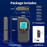 CJC Portable Personal Breathalyzer with 10 Mouthpieces