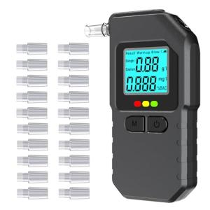 Portable Breathalyzer with Digital Display and 20 Mouthpieces