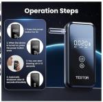 High-Accuracy Portable Breathalyzer with 8 Mouthpieces