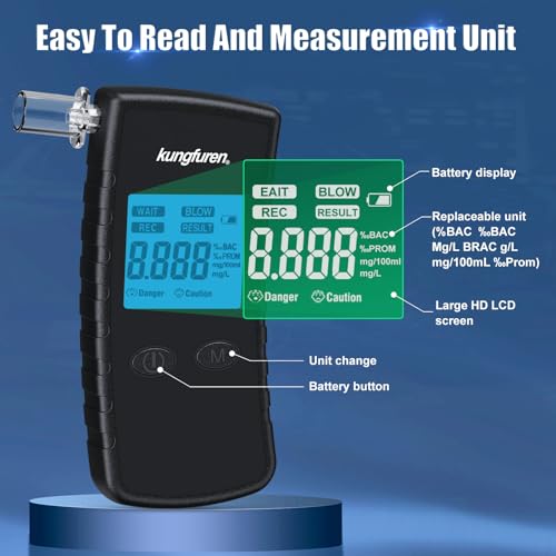 Professional Home Breathalyzer Alcohol Tester - LCD Display