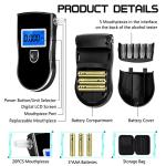 Portable Alcohol Breathalyzer with 20 Mouthpieces