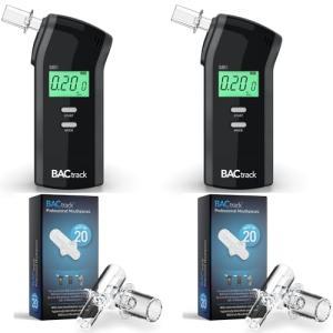 BACtrack S80 Professional Breathalyzer and Mouthpieces Bundle (2 Breathalyzers + 2 Mouthpiece Packs)