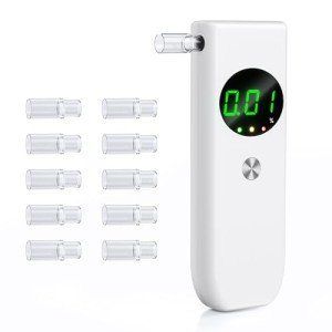 Accurate Portable Alcohol Breathalyzer with 10 Mouthpieces