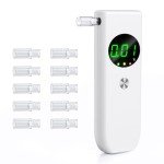 Accurate Portable Alcohol Breathalyzer with 10 Mouthpieces