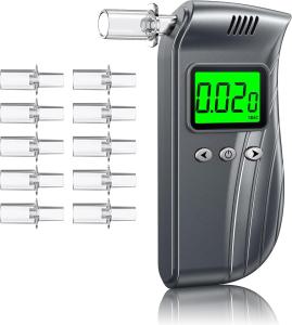 Portable Professional Breathalyzer with 10 Mouthpieces