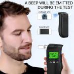 High-Accuracy Portable Alcohol Breathalyzer with 10 Mouthpieces