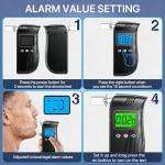 High-Accuracy Portable Alcohol Breathalyzer with 10 Mouthpieces