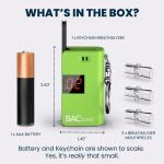 Compact Green Keychain Breathalyzer - Alcohol Tester