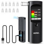 Portable Alcohol Breathalyzer with 11 Mouthpieces