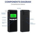 Breathalyzer,Upgrade Professional-Grade Accuracy Alcohol Tester with Digital Blue LCD Display for Home or Party Use with 10 Mouthpieces