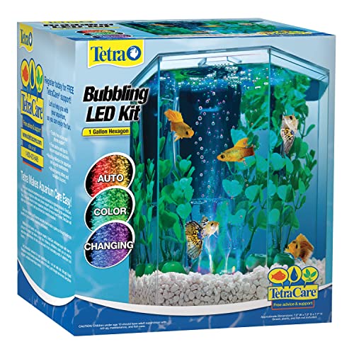 Hexagon Tetra LED Aquarium Kit, 1 Gallon