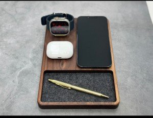 Apple Wireless Charging Station, MagSafe Wireless Charging Station, Apple Watch Stand, Nightstand Charger, Gift for Him, iPhone 16