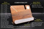Personalized Walnut Wood iPhone Apple Watch Airpods Wireless Charger 4in1 Docking Station Text Logo. iPhone 15 14 13 Pro Max 12 12 Pro 11 XR