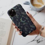 Moon Black Botanical Leaves Celestial Personalized Gift For Her Customize Phone Case iPhone 14 Case 14 Pro Max iPhone 13 Case 13 Pro Max 12