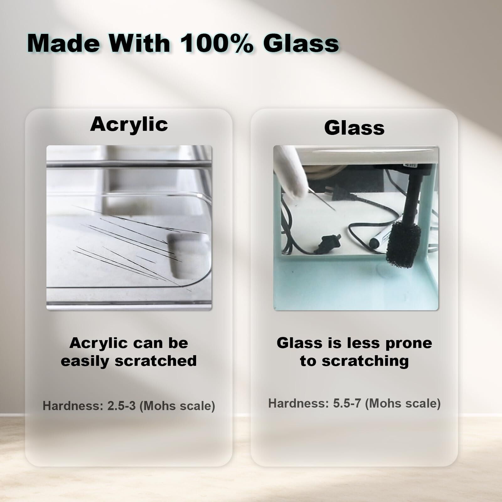 2 Gallon Betta Fish Tank with Filter & Light