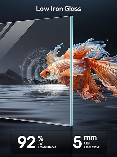 PONDON 5 Gallon Rimless Glass Betta Aquarium Kit