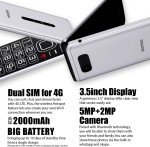 NEW Tianhoo EOS 4G Flip - 4GB - Silver (Unlocked) LTE GSM Android Smartphone