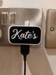 Personalised phone charger plug label, Samsung, tech stocking filler