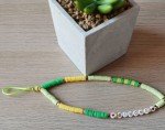 Customizable Phone Jewel*grigri*phone&#39;s jewellery*Portable Cord*yellow*green*Custom Phone Jewelry*Spring*Summer