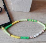 Customizable Phone Jewel*grigri*phone&#39;s jewellery*Portable Cord*yellow*green*Custom Phone Jewelry*Spring*Summer