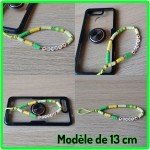 Customizable Phone Jewel*grigri*phone&#39;s jewellery*Portable Cord*yellow*green*Custom Phone Jewelry*Spring*Summer