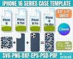 iPhone 16 Case Templates, Phone Case Template, iPhone Case Template, iPhone Sublimation Template, Smart Phone Case Template, Canva Editable