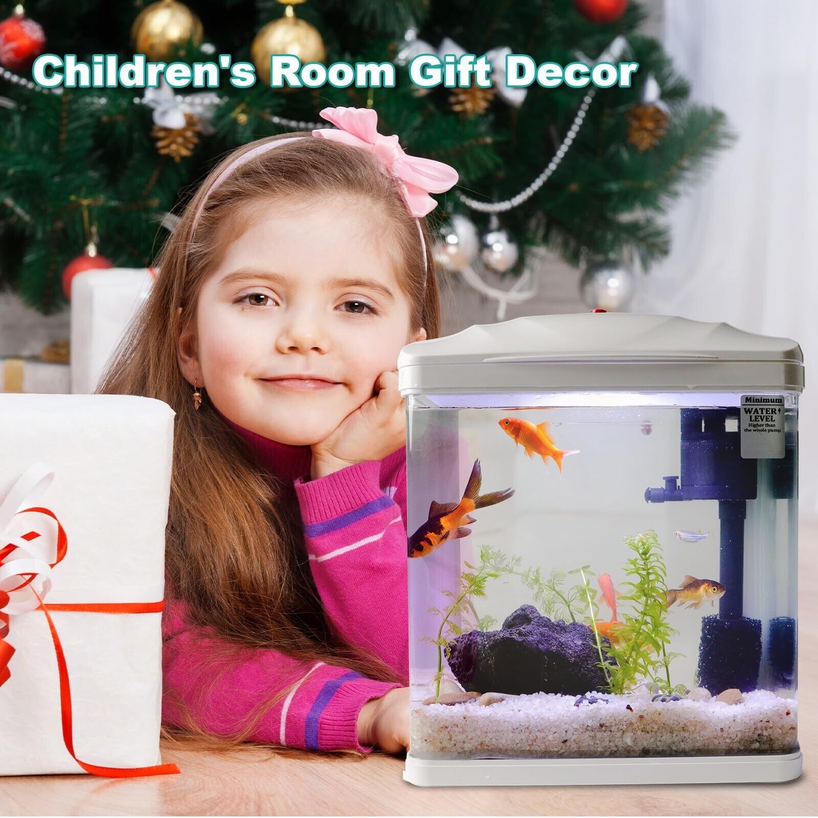 2 Gallon Betta Fish Tank with Filter & Light