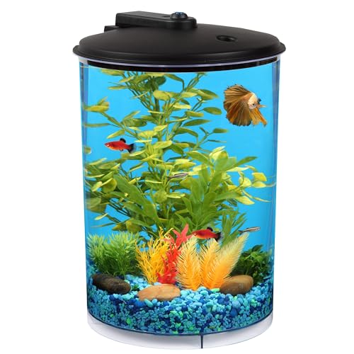 3-Gallon 360 Aquarium with LED Lighting & Filter