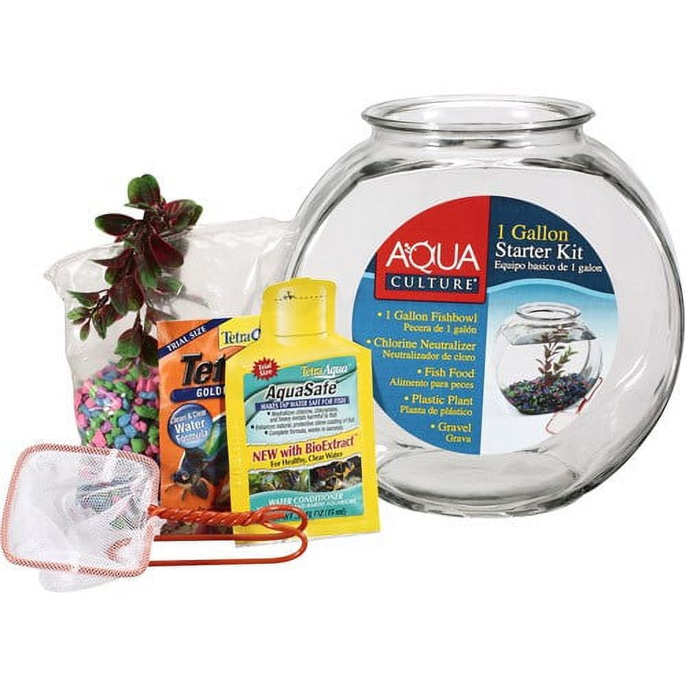 Aqua Culture 1 Gallon Glass Fish Bowl Kit
