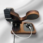 iPhone 16 Wireless Charger, Magnetic Apple Dock,  3 in 1 Charger, Wooden Dock, Nightstand Mode, Corporate Gift, Modern Dock, Oura Ring Port