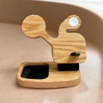 iPhone 16 Wireless Charger, Magnetic Apple Dock,  3 in 1 Charger, Wooden Dock, Nightstand Mode, Corporate Gift, Modern Dock, Oura Ring Port