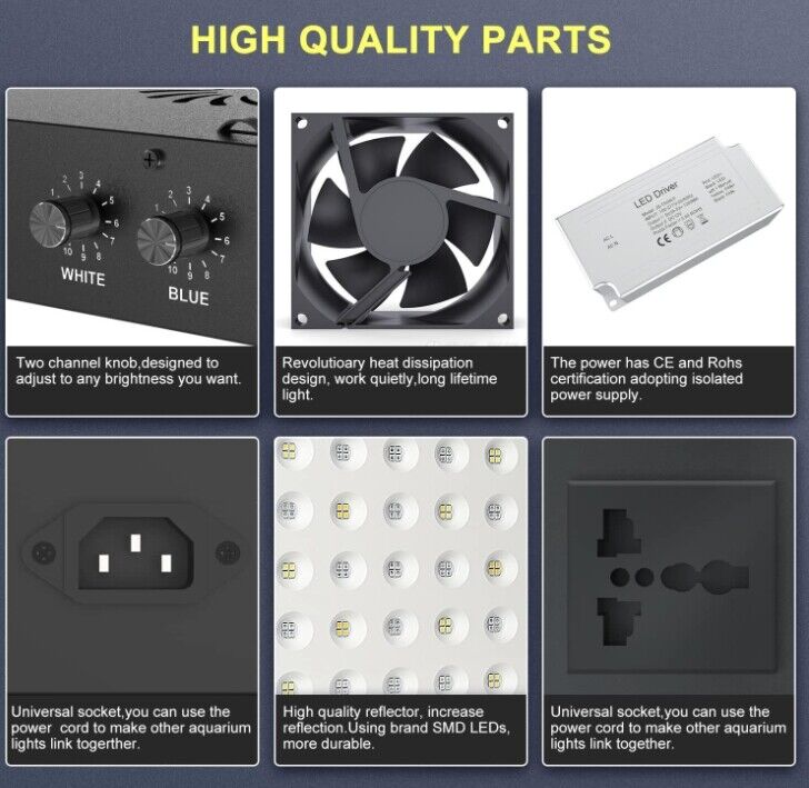 Phlizon 165W Full Spectrum LED Aquarium Light