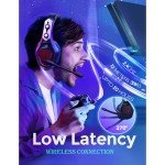 Mpow Iron Pro Wireless Gaming Headset USB/3.5mm Headphone with Noise Canceling Mic 3D Surround 20h Playback for PS5 PS4 PC Gamer