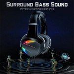 RGB Gaming Headset with Noise Canceling Microphone Surround Sound LED Headphones for PS5 PS4 Xbox One PC Laptop Mac Computer PC