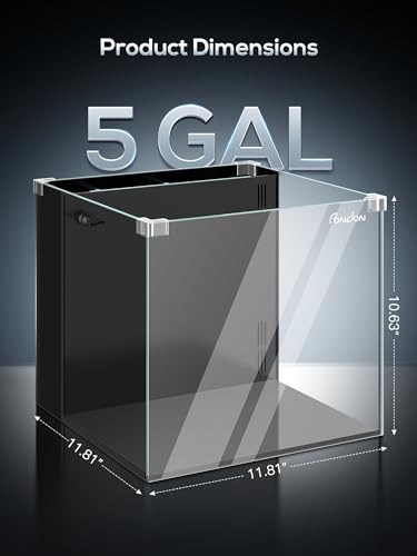 PONDON 5 Gallon Rimless Glass Betta Aquarium Kit