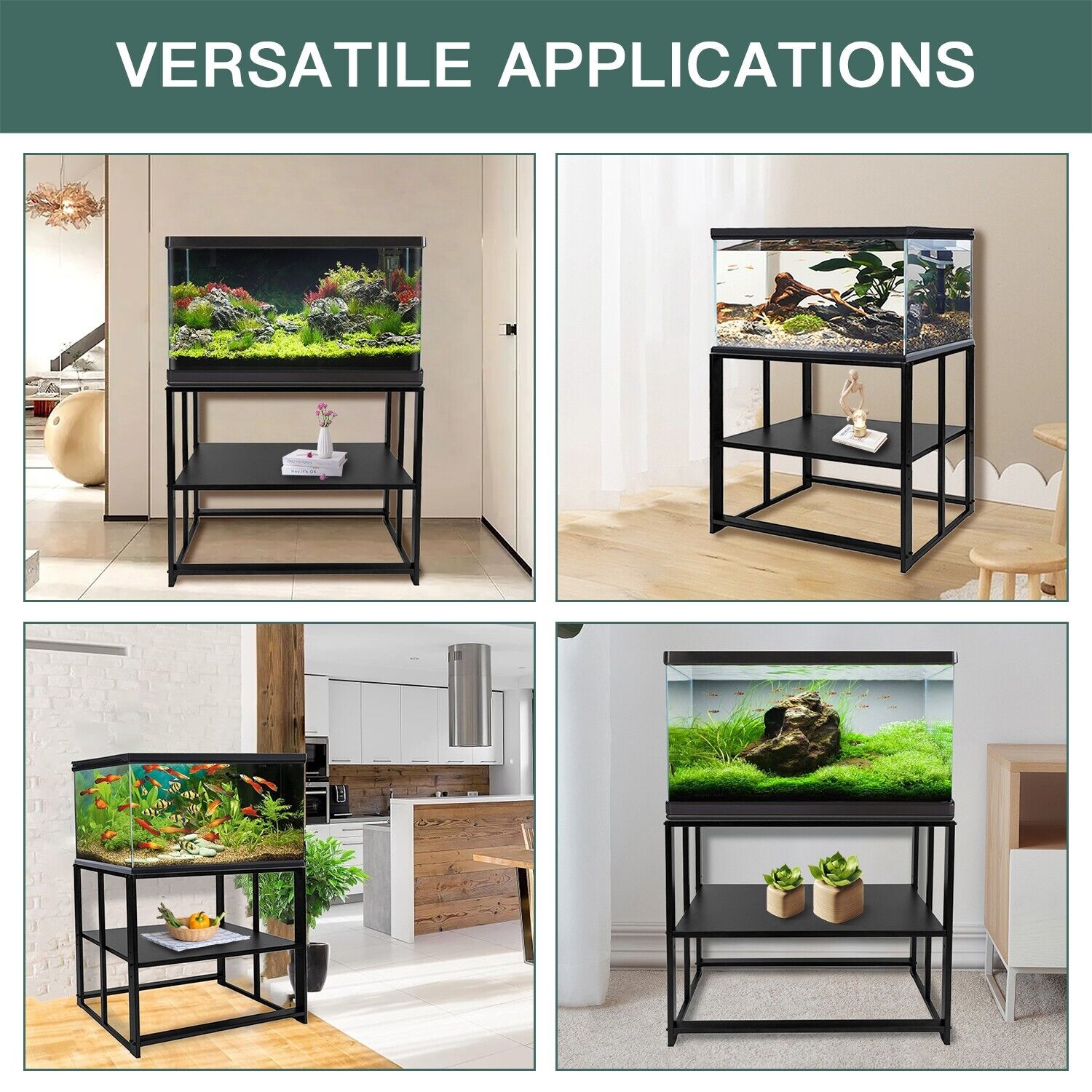 40 Gallon Metal Fish Tank Stand for Aquariums