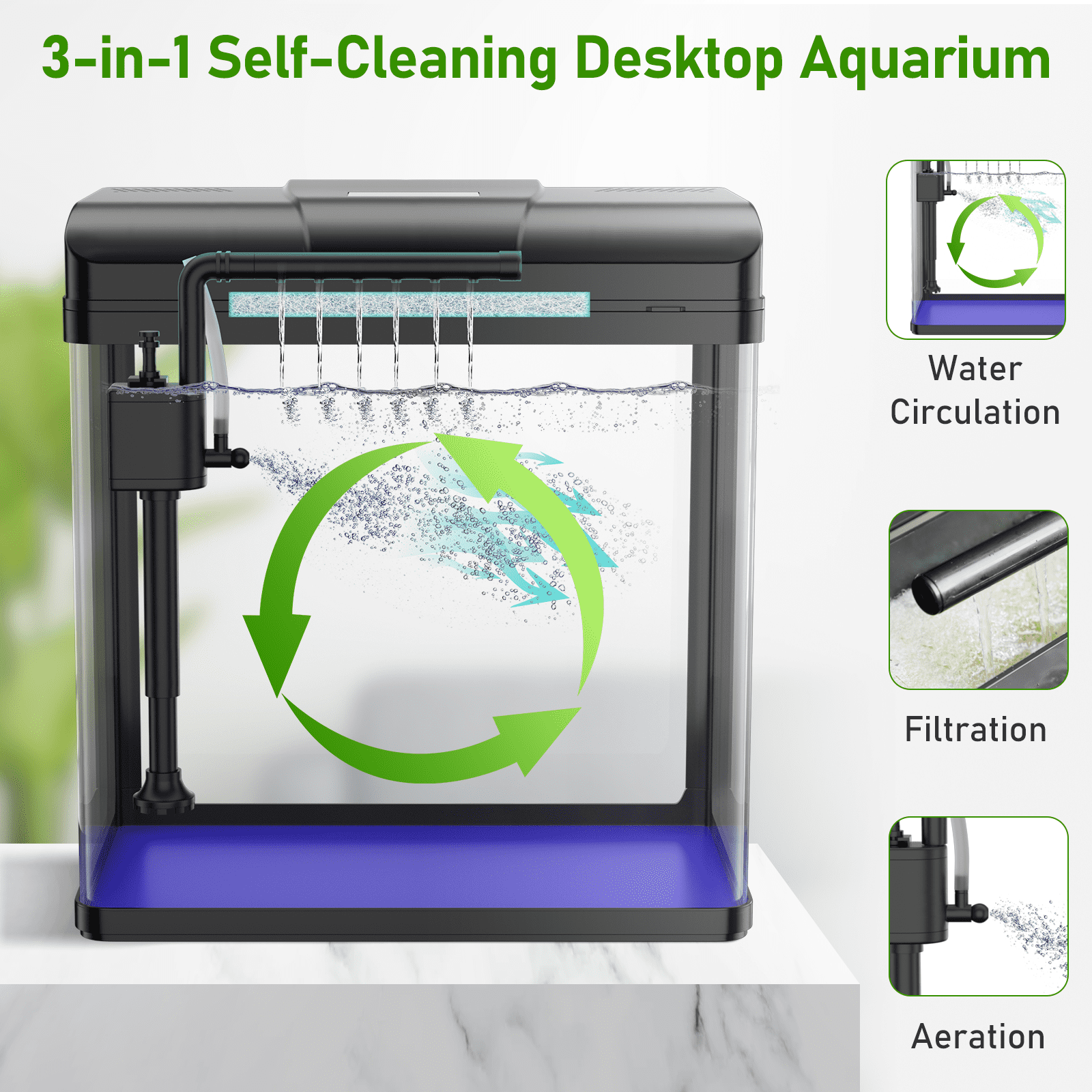 1.7 Gallon Glass Aquarium with Pump and Light