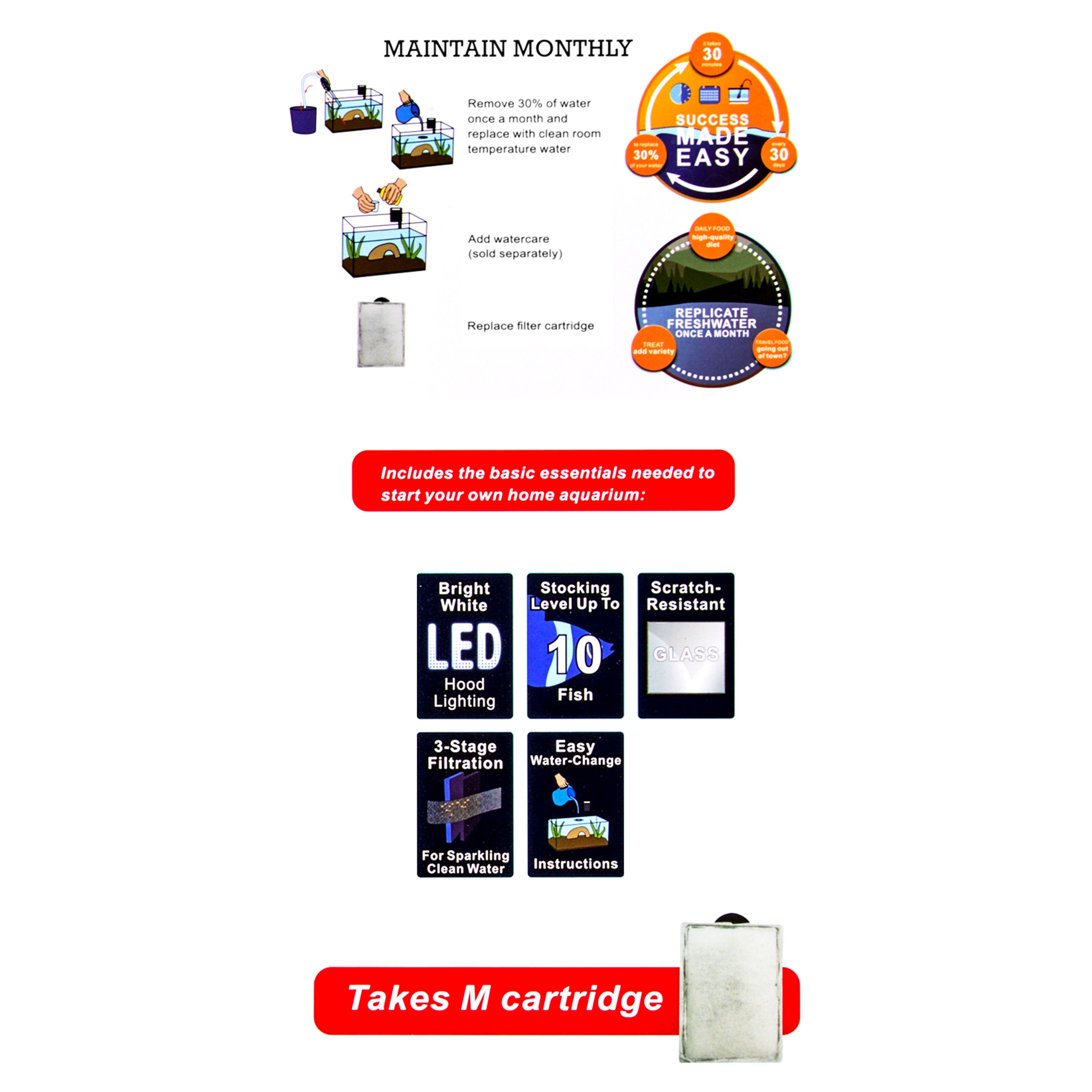 10-Gallon Glass Aquarium Starter Kit by Aqua Culture