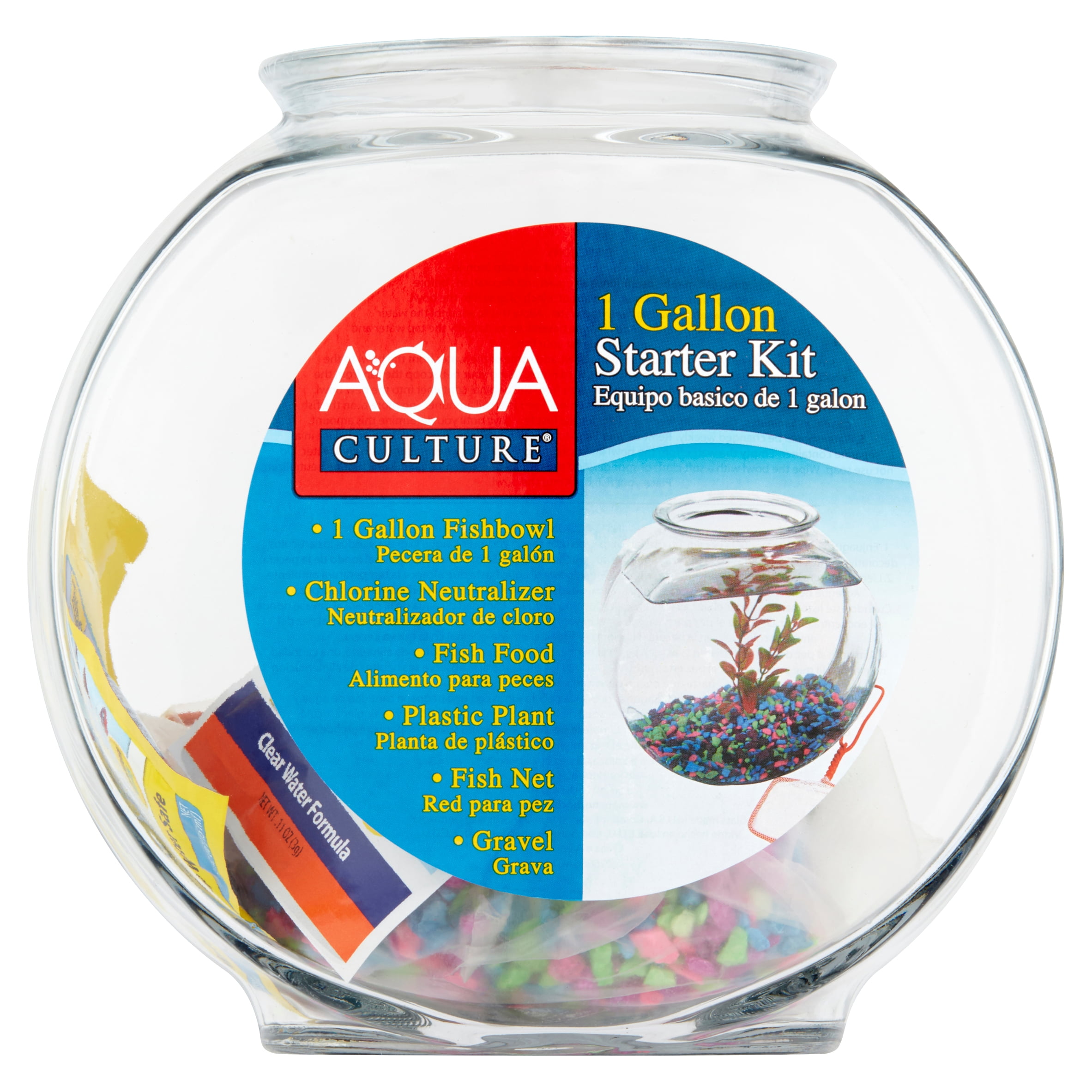 Aqua Culture 1 Gallon Glass Fish Bowl Kit