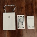 Apple iPhone 15 Black 256GB Empty Box And Apple Store Bag