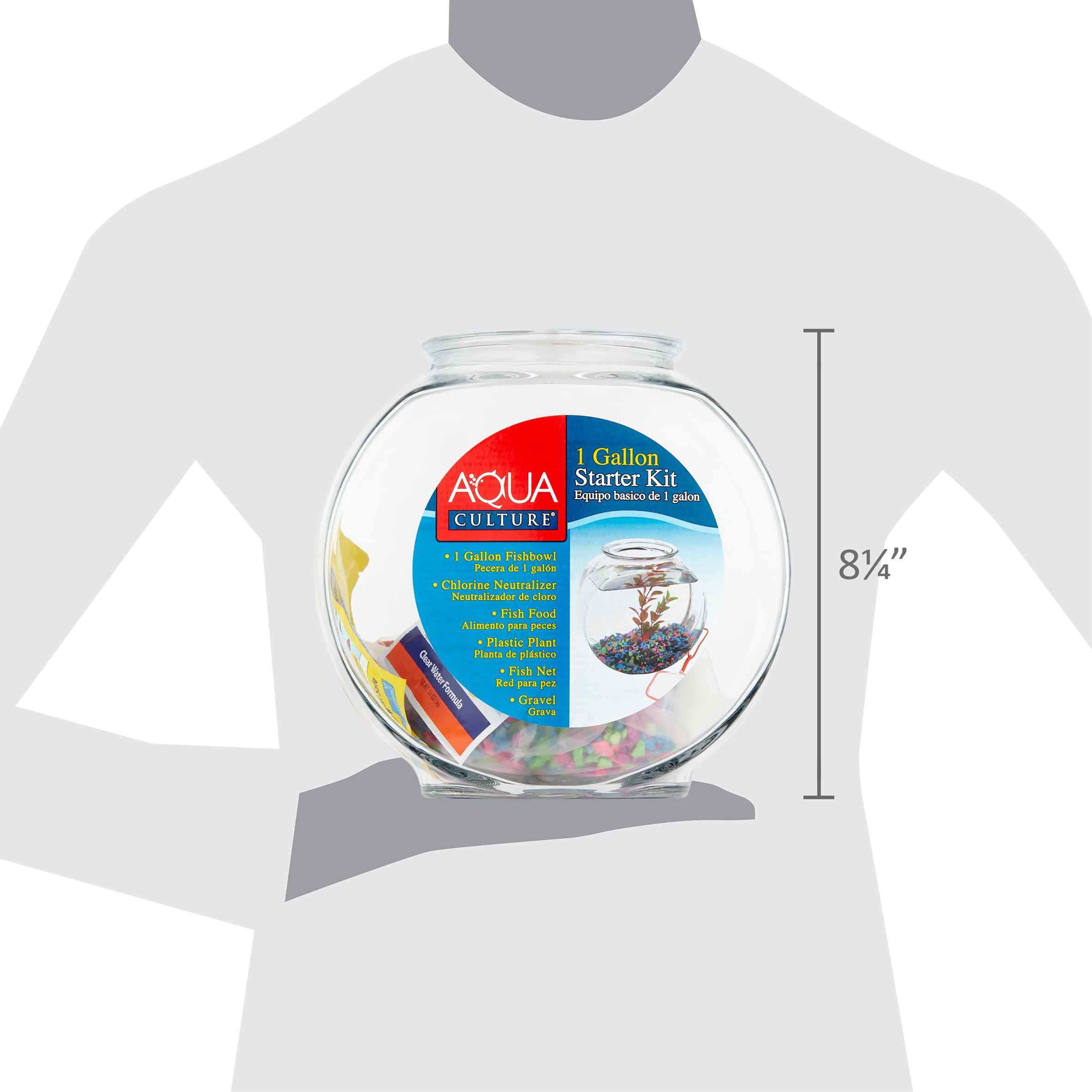 Aqua Culture 1 Gallon Glass Fish Bowl Kit