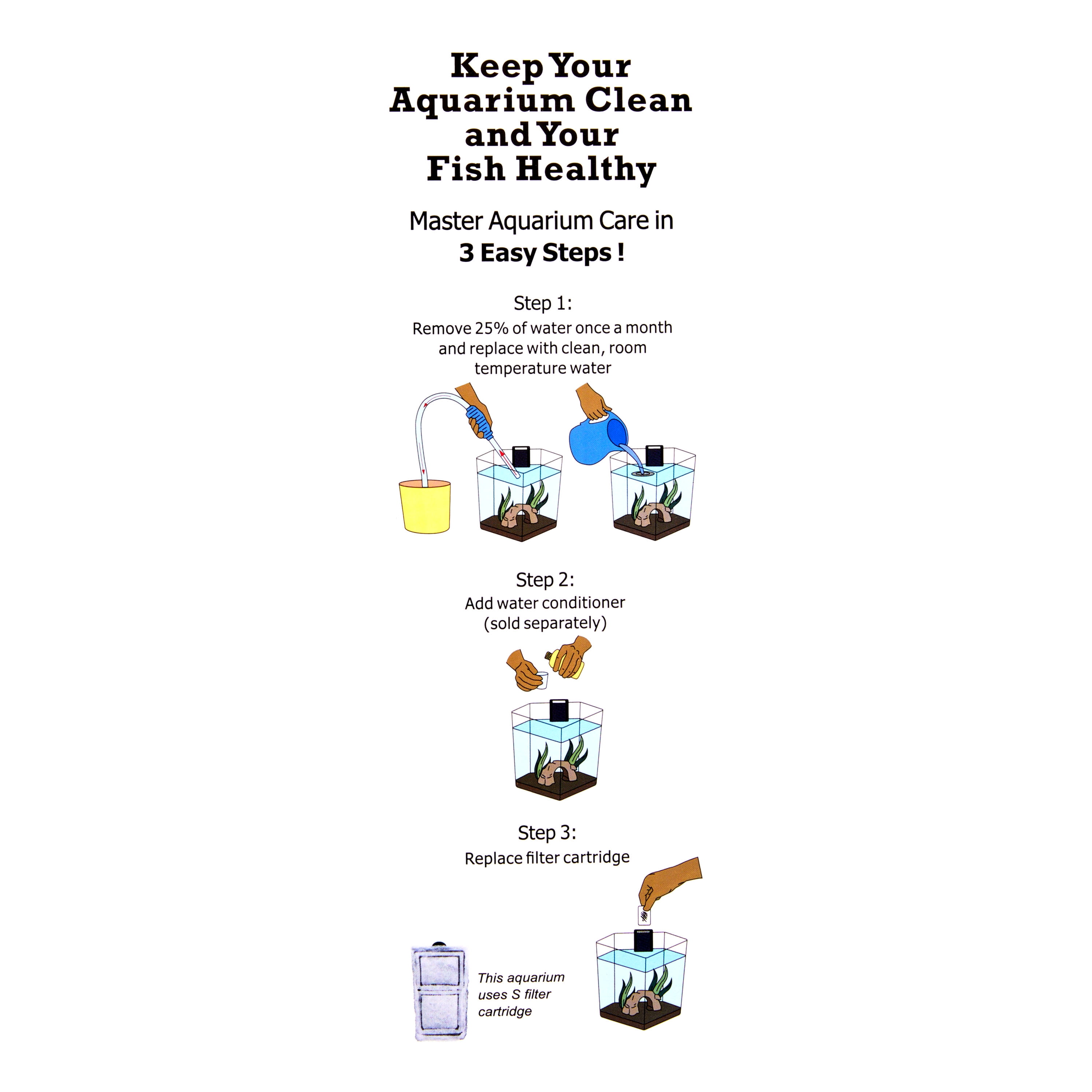 Aqua Culture 2.5 Gallon Black Aquarium Tank