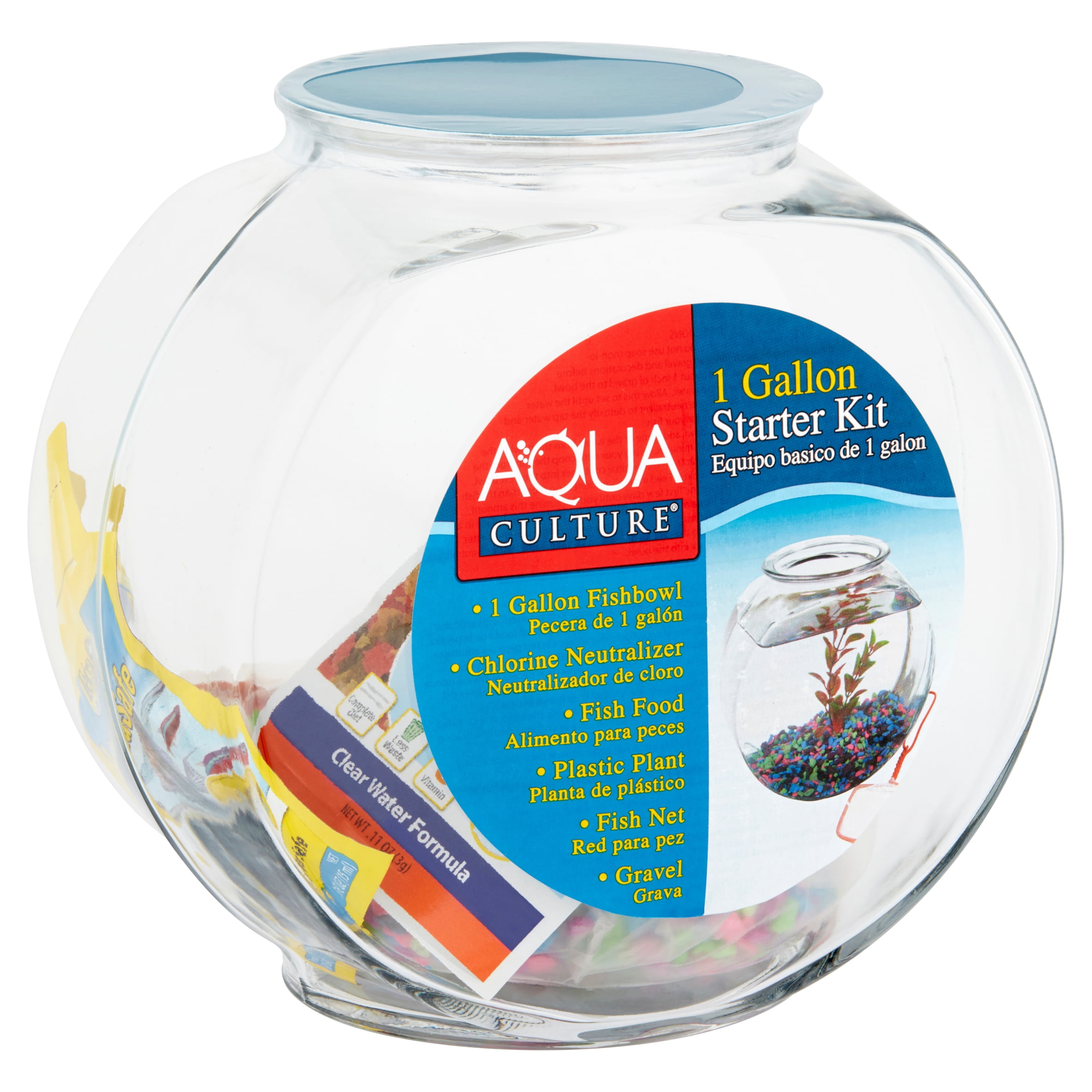 Aqua Culture 1 Gallon Glass Fish Bowl Kit