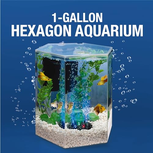 Hexagon Tetra LED Aquarium Kit, 1 Gallon