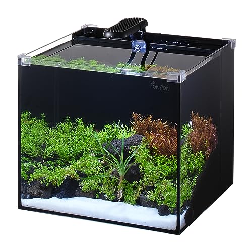 PONDON 5 Gallon Rimless Glass Betta Aquarium Kit
