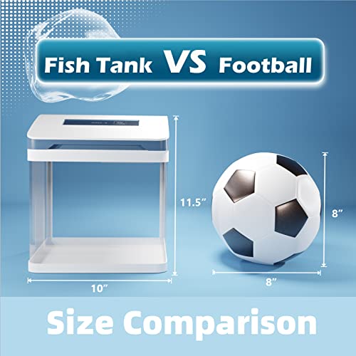 2 Gallon Self-Cleaning Glass Aquarium with LED Light
